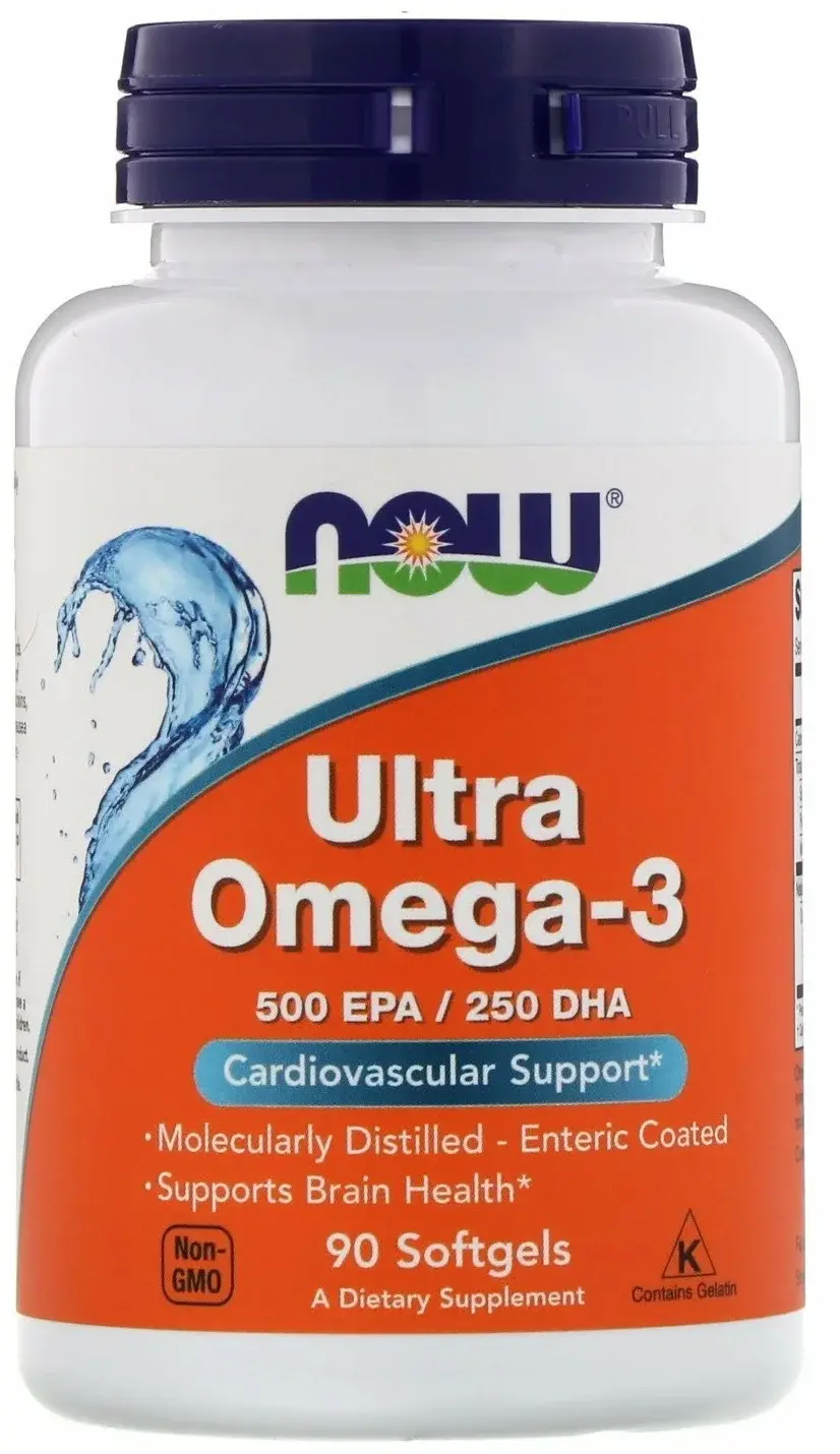Витамины NOW Омега-3 Защита сердечно-сосудистой системы, 500DHA/250EPA, 90 шт в интернет-магазине