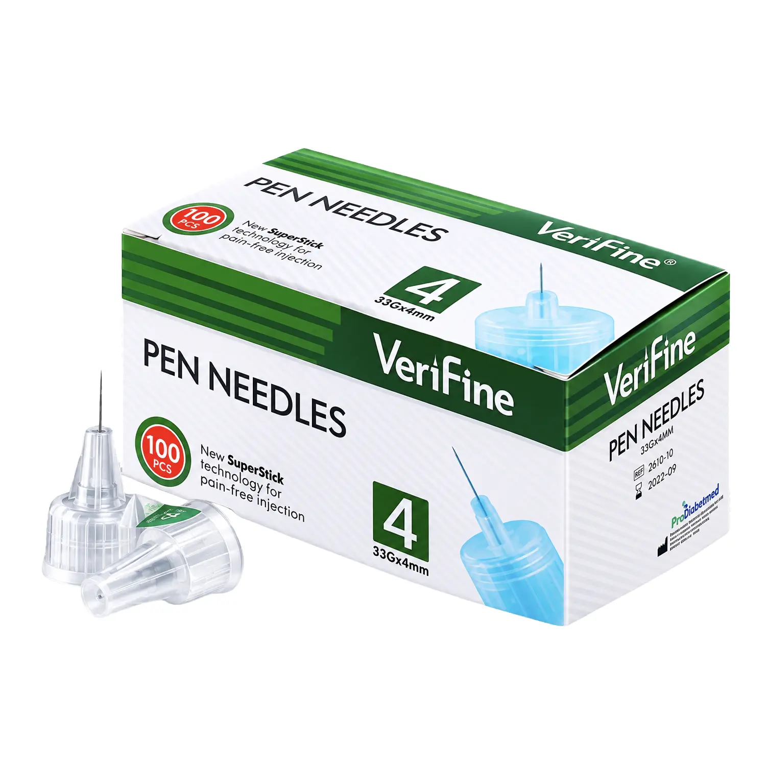 Иглы Verifine 33G для шприц-ручек, супертонкие, длина 4 мм, 100 шт.