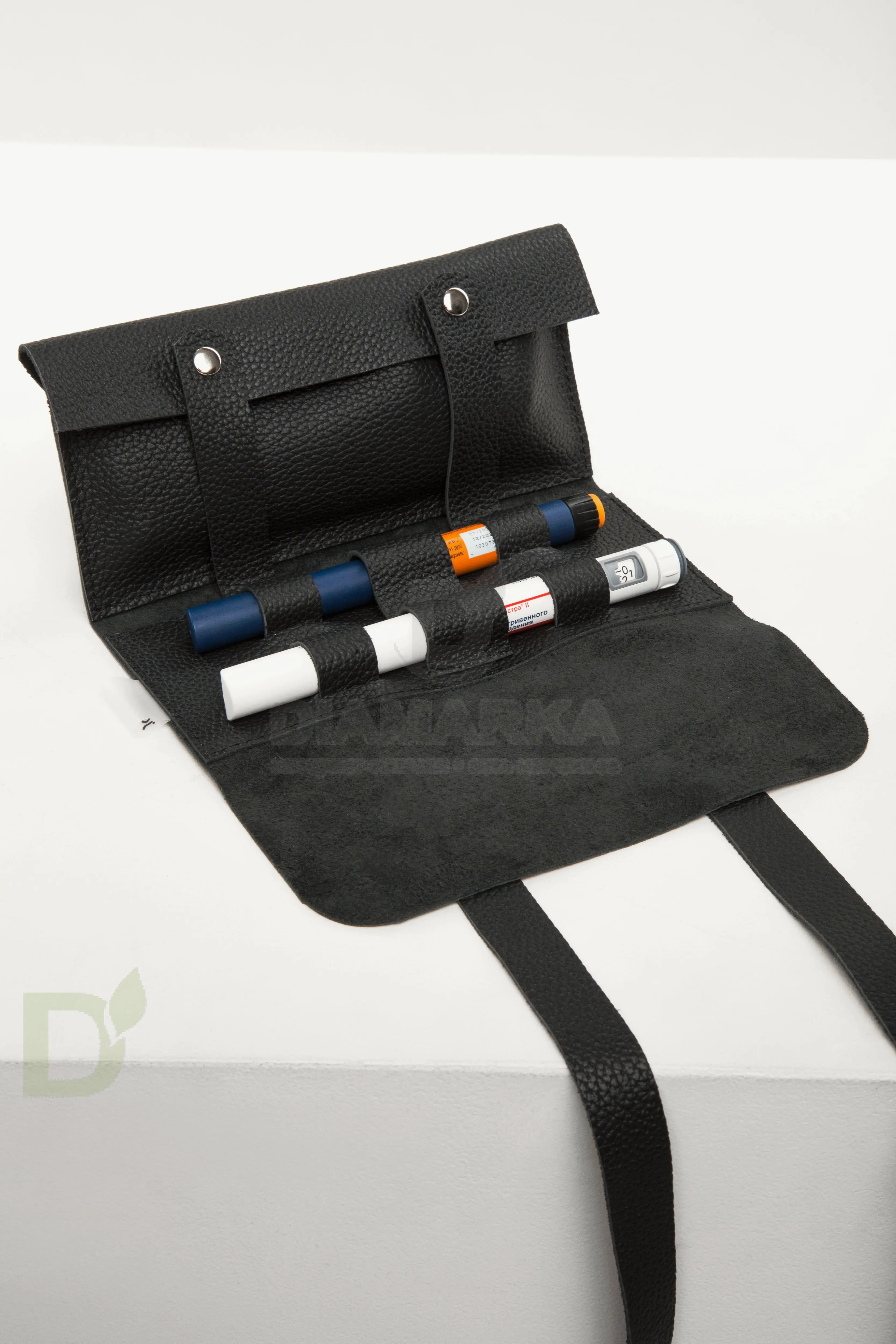 Чехол - скрутка диабетический Jaskier dia bags черный, натуральная кожа