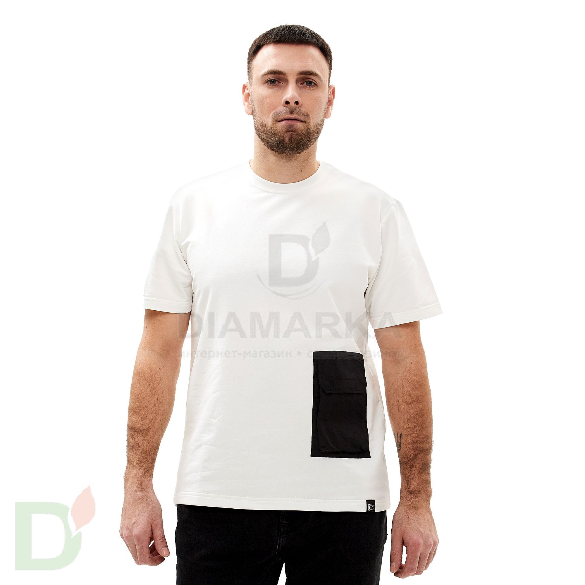 Футболка Pocket Stories с накладным карманом для инсулиновой помпы, Молочная