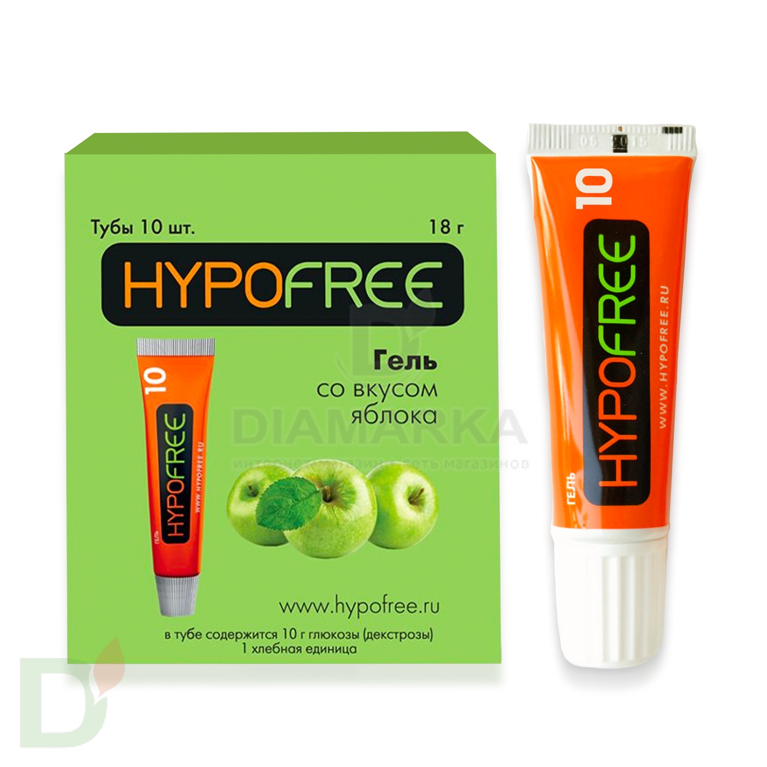 Гель HYPOFREE 1ХЕ Яблоко, упак. 10 туб
