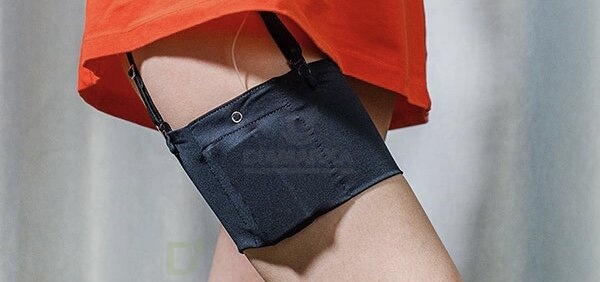 Чехол для ношения инсулинового дозатора на ноге Черный