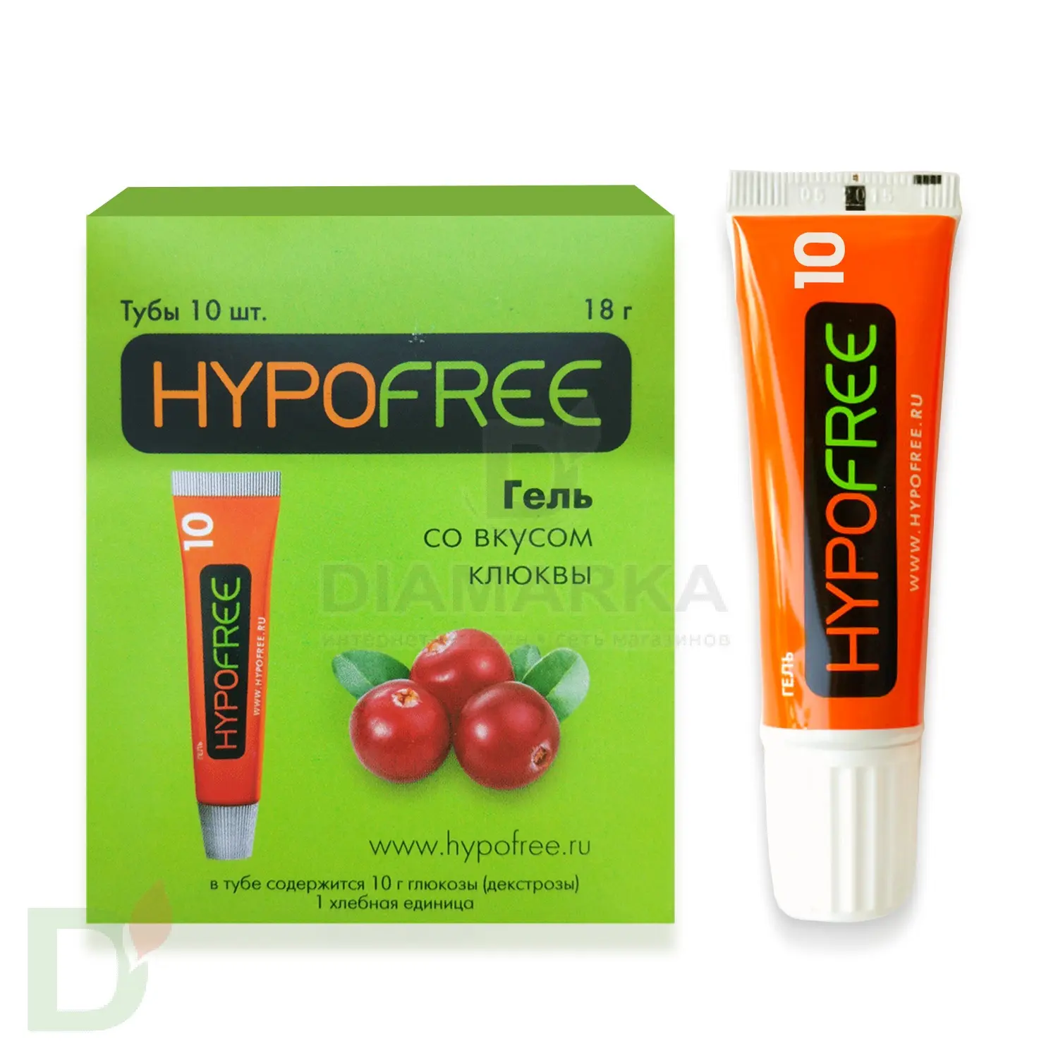 Гель HYPOFREE 1ХЕ Клюква, упак. 10 туб