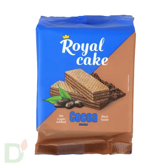 Вафли Royal cake со вкусом «КАКАО» без сахара, 120 г в интернет-магазине