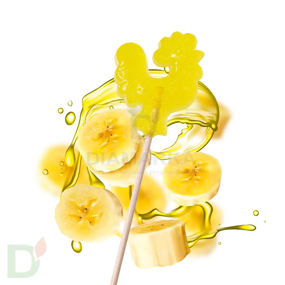 Леденец без сахара Золотой петушок вкус Банан, 20гр.